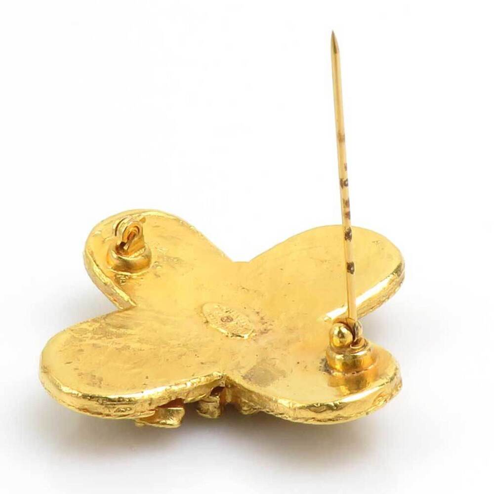 CHANEL Authentic Gold Logo Brooch - Picture 6 of 14